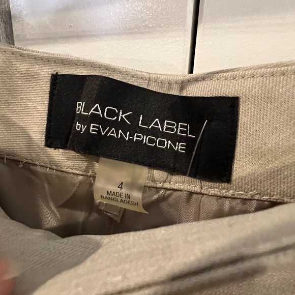 145. Black Label by Evan Picone Oatmeal/Cream Suit Pants 4 - Picture 5 of 9